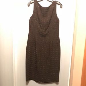 Elegant sequined brown dress